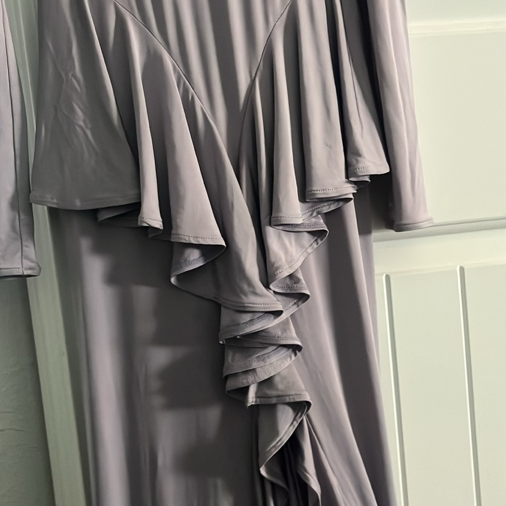 Helsa Maxi Dress Amala Ruffle Gray Lavender Long Sleeve size s - Picture 4 of 4